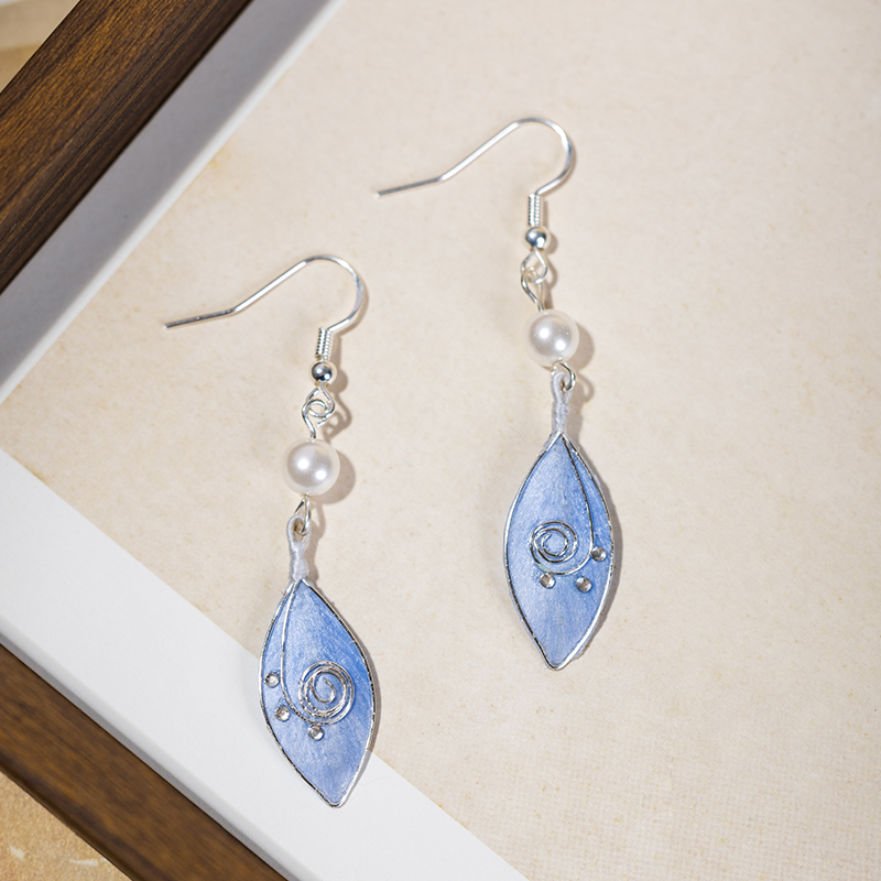 非遗绒花手工耳环无耳洞耳夹