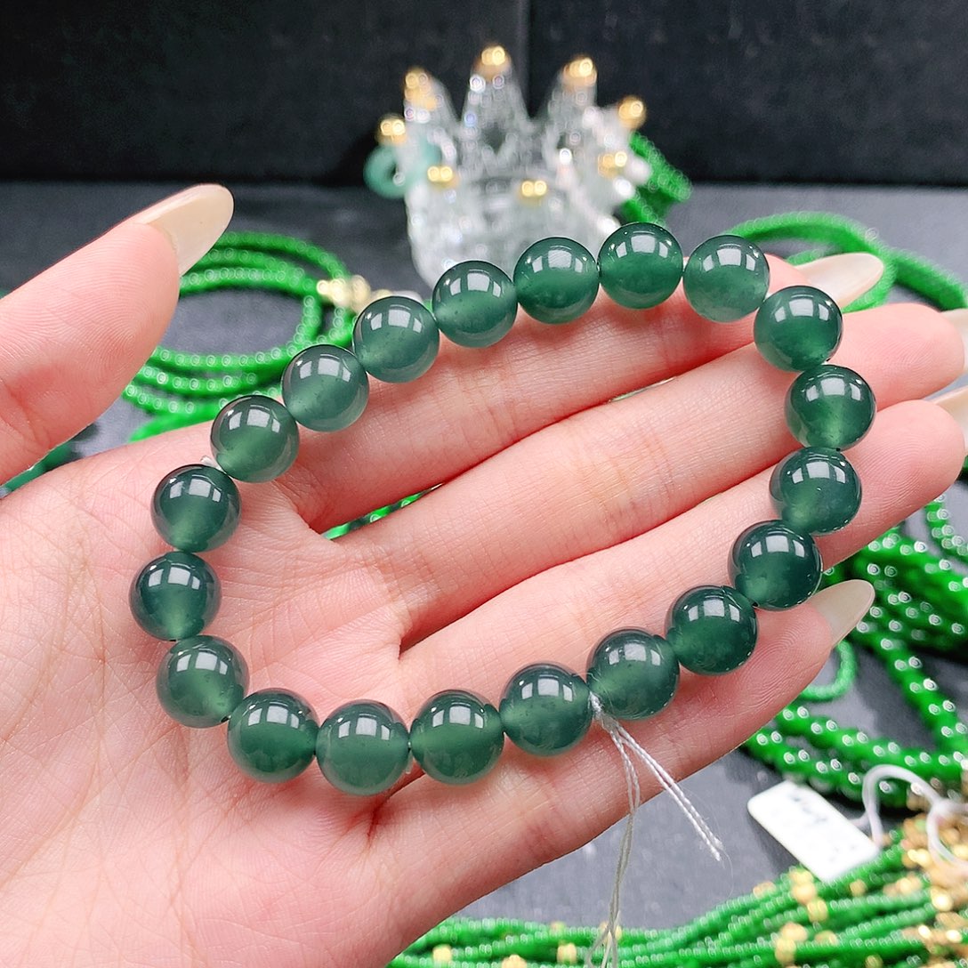 想***球翡翠未镶嵌手链手链