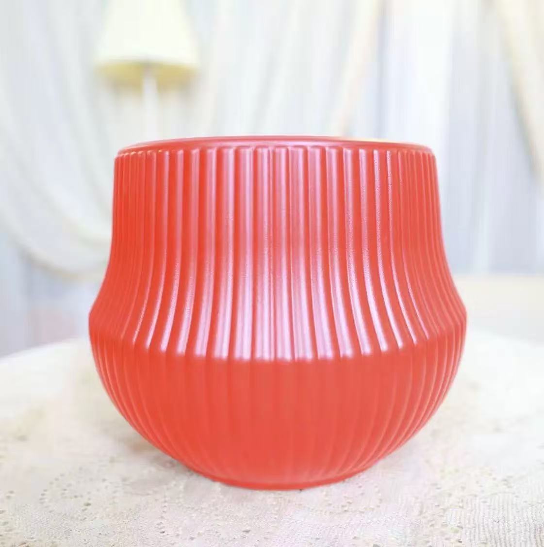 鸿运当头大花盆宝塔盆红色喜庆塑料树脂花盆吸水盆懒人盆