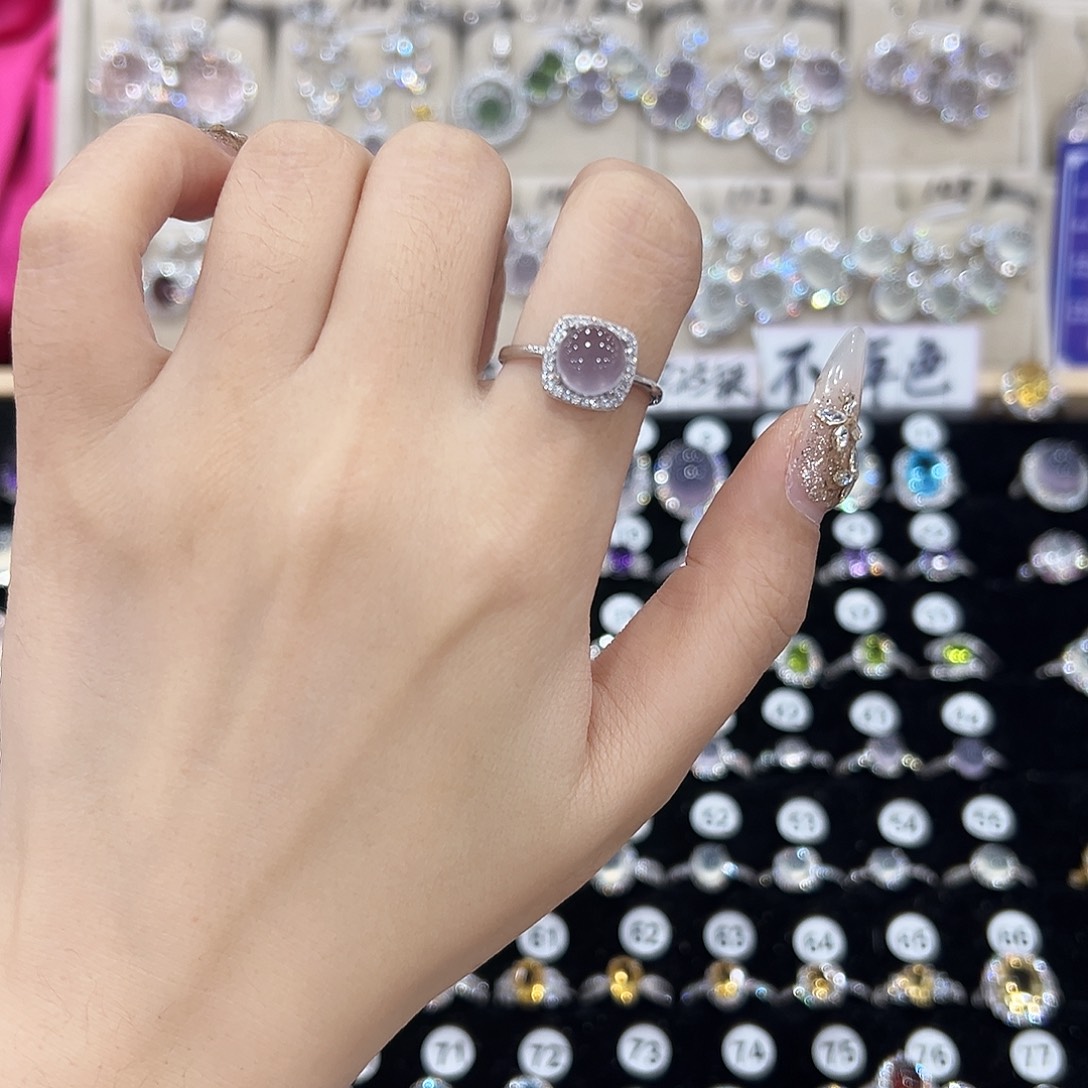 银S925镶嵌戒指萤石