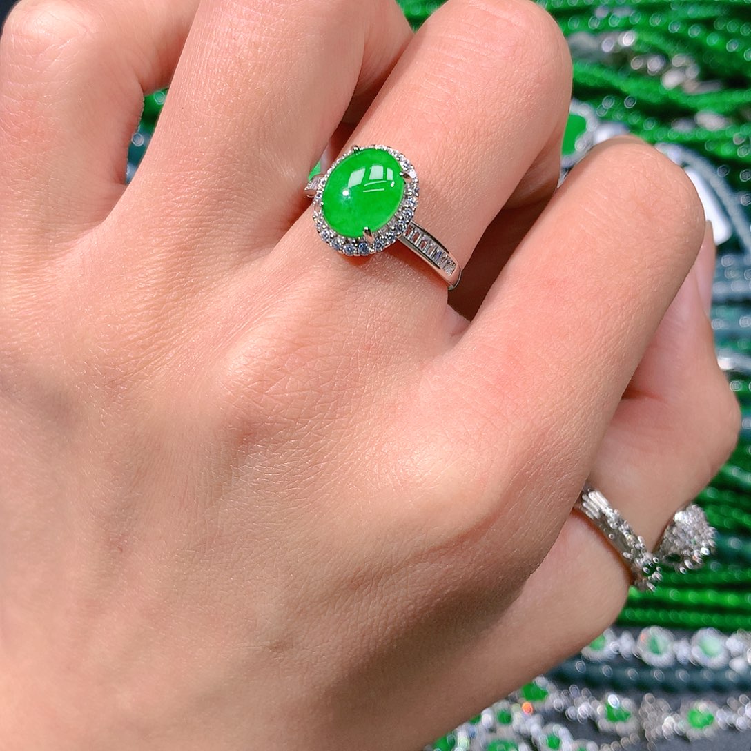 翡翠戒指未镶嵌天然翡翠