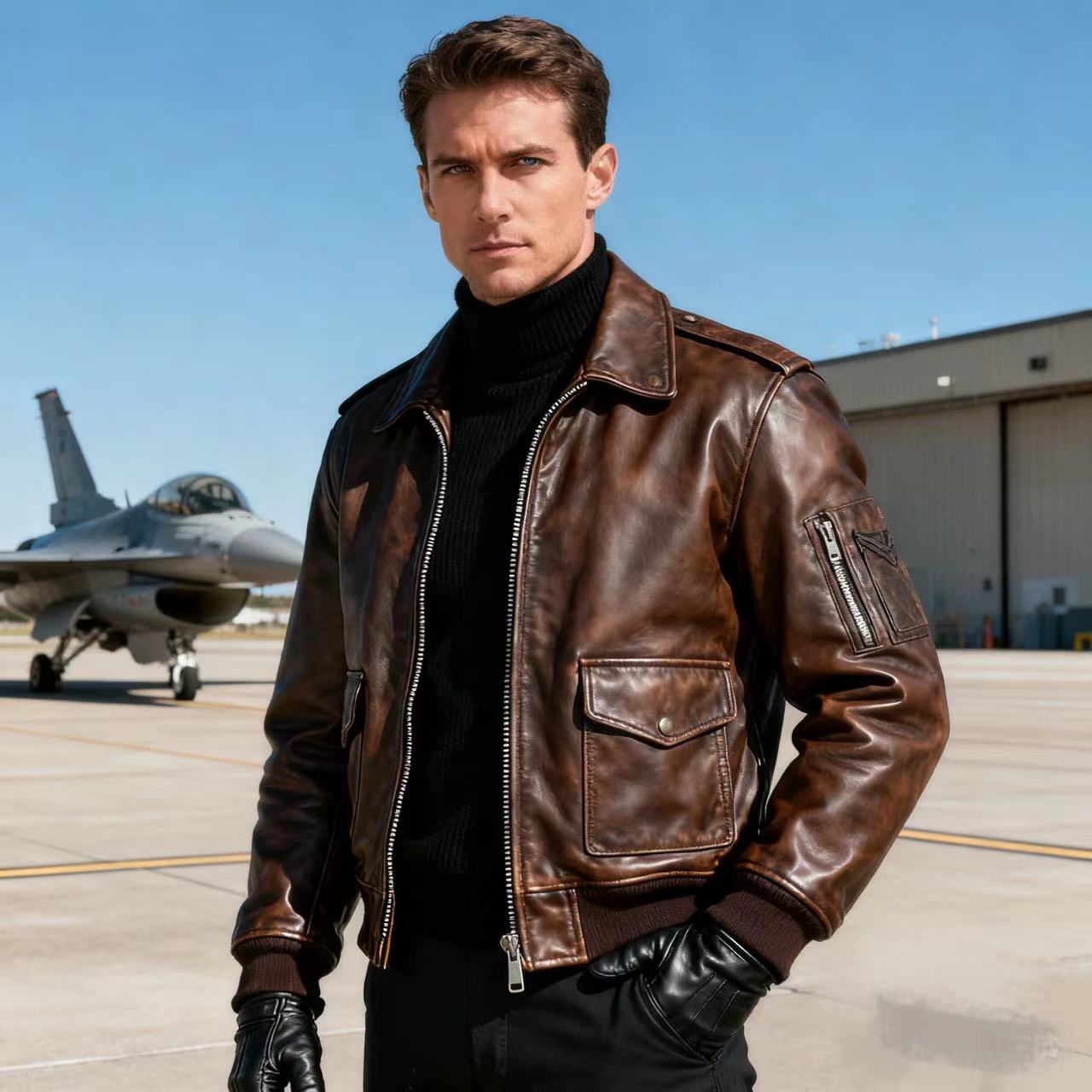 259~【高品质】孤品男女夹克真皮复古秋冬款