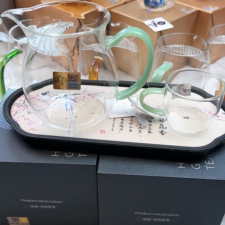 禾器观禄煮茶器浅玉色加小杯