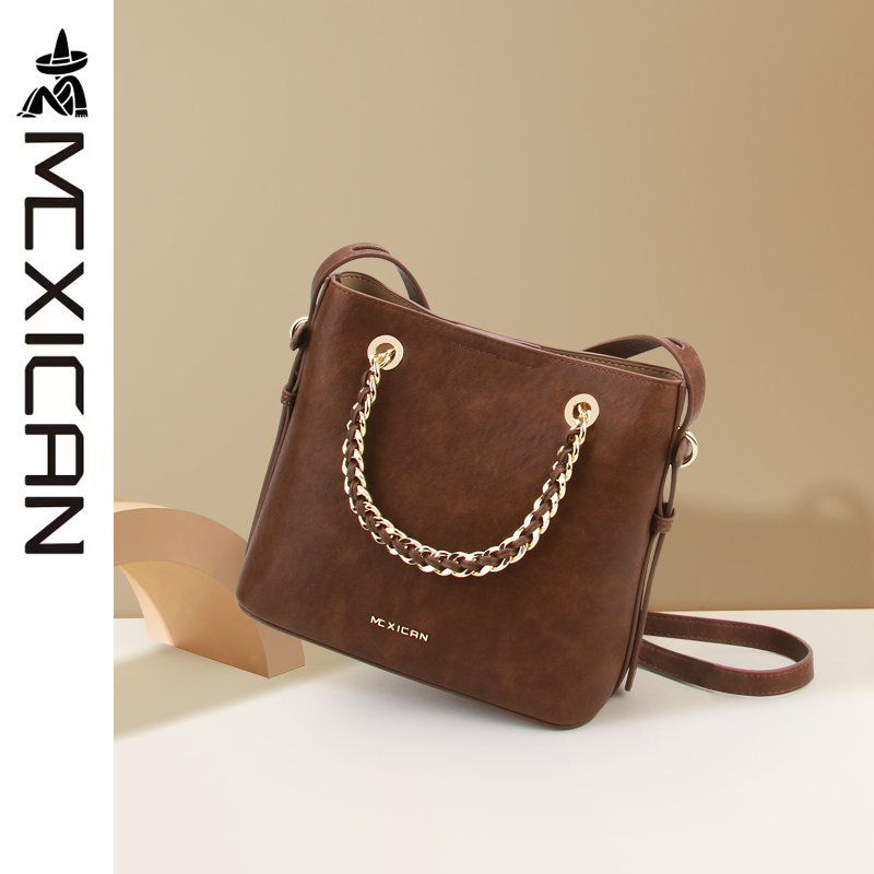 稻草人女包2025新款包包女简约高级感斜挎包大容量百搭大气水桶包