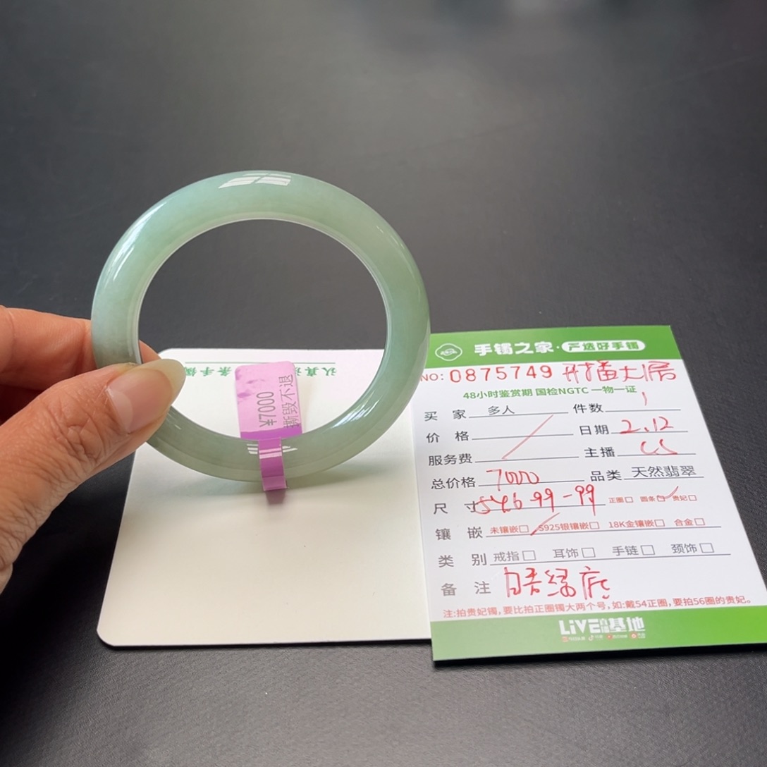翡翠手镯（圆镯）未镶嵌多人