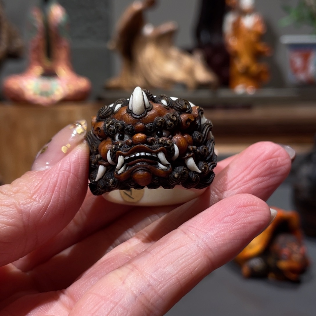 开***子木质鹿角工艺品摆件