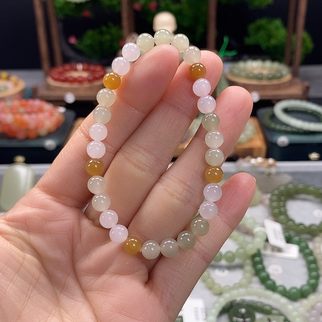 和田玉手链未镶嵌微瑕