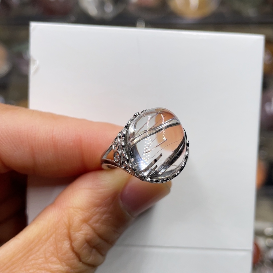 【闪购商品】水晶珠宝半成品银S925镶嵌戒指