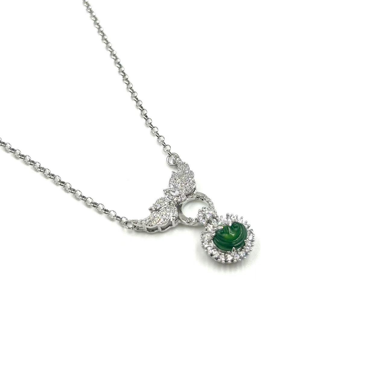 天然翡翠项链尺寸(8*7mm)～99430