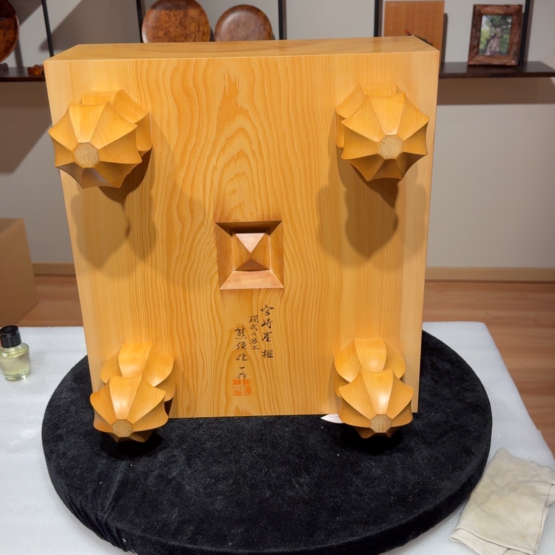 木质Qd-06日本进口宫崎产榧5.15寸厚棋墩