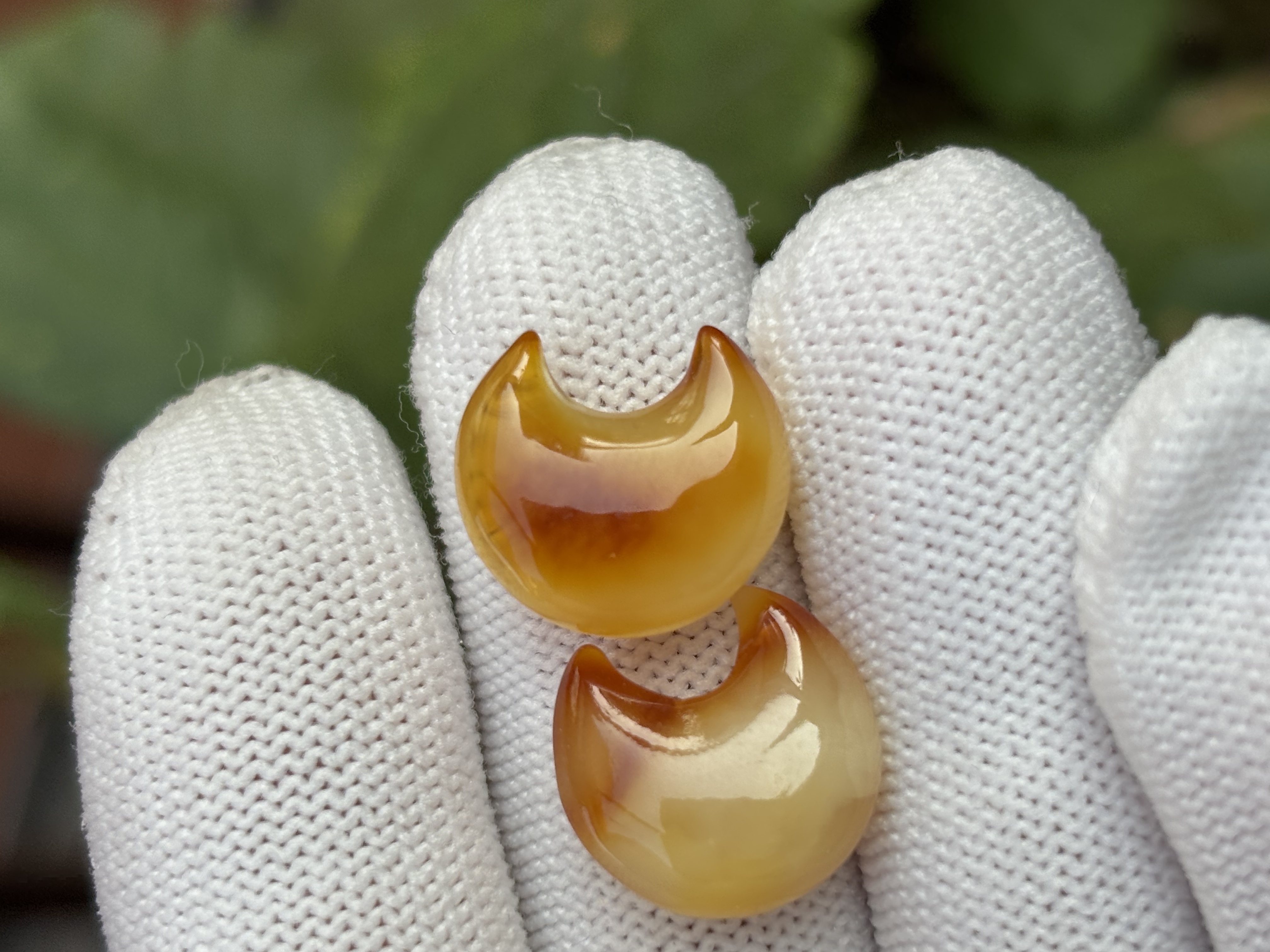 5462天然蜜蜡琥珀月亮配饰14x6mm