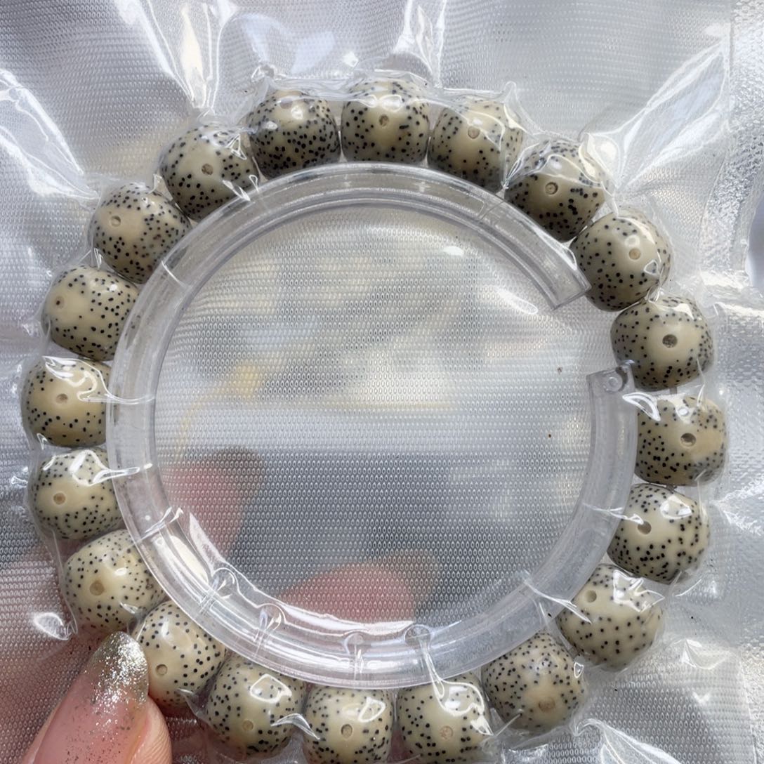 手串星月菩提石玉料糯冰奶奶灰大眼睛氧化特价尺寸12