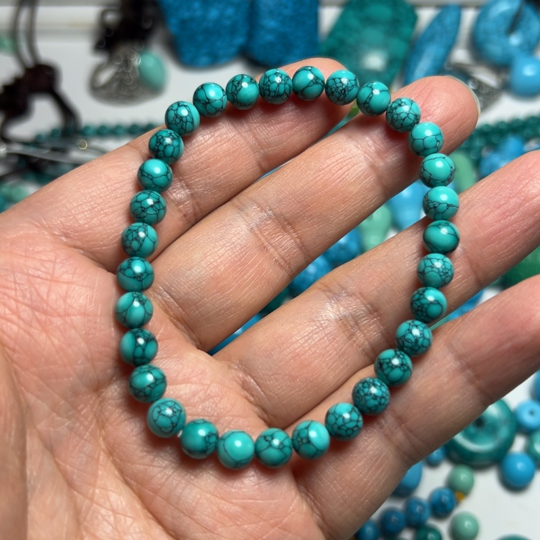 卡6+绿花珠子手串手链