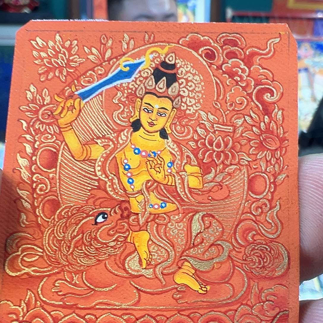 吊坠纯手绘唐卡文殊