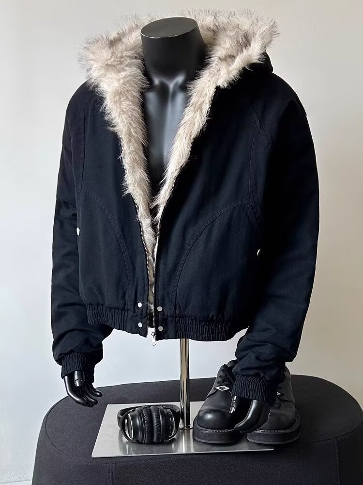 【致在】耐磨短款棉衣座山雕飞行夹克棉服冬季加厚保暖休闲连帽