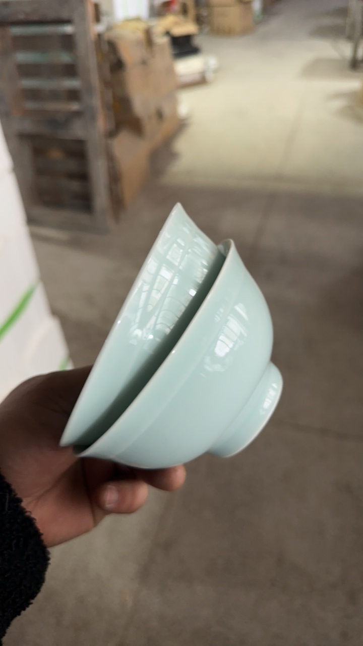 景德镇高温陶瓷 4.5 寸隐清小饭碗 2 只