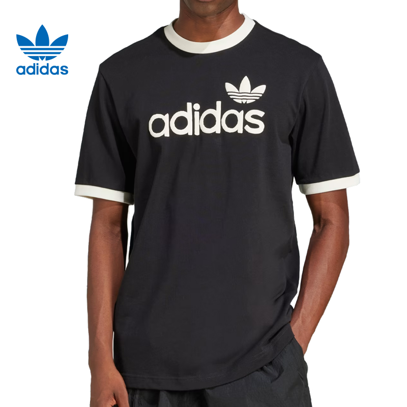 adidas阿迪达斯三叶草男子运动休闲短袖T恤JC8372