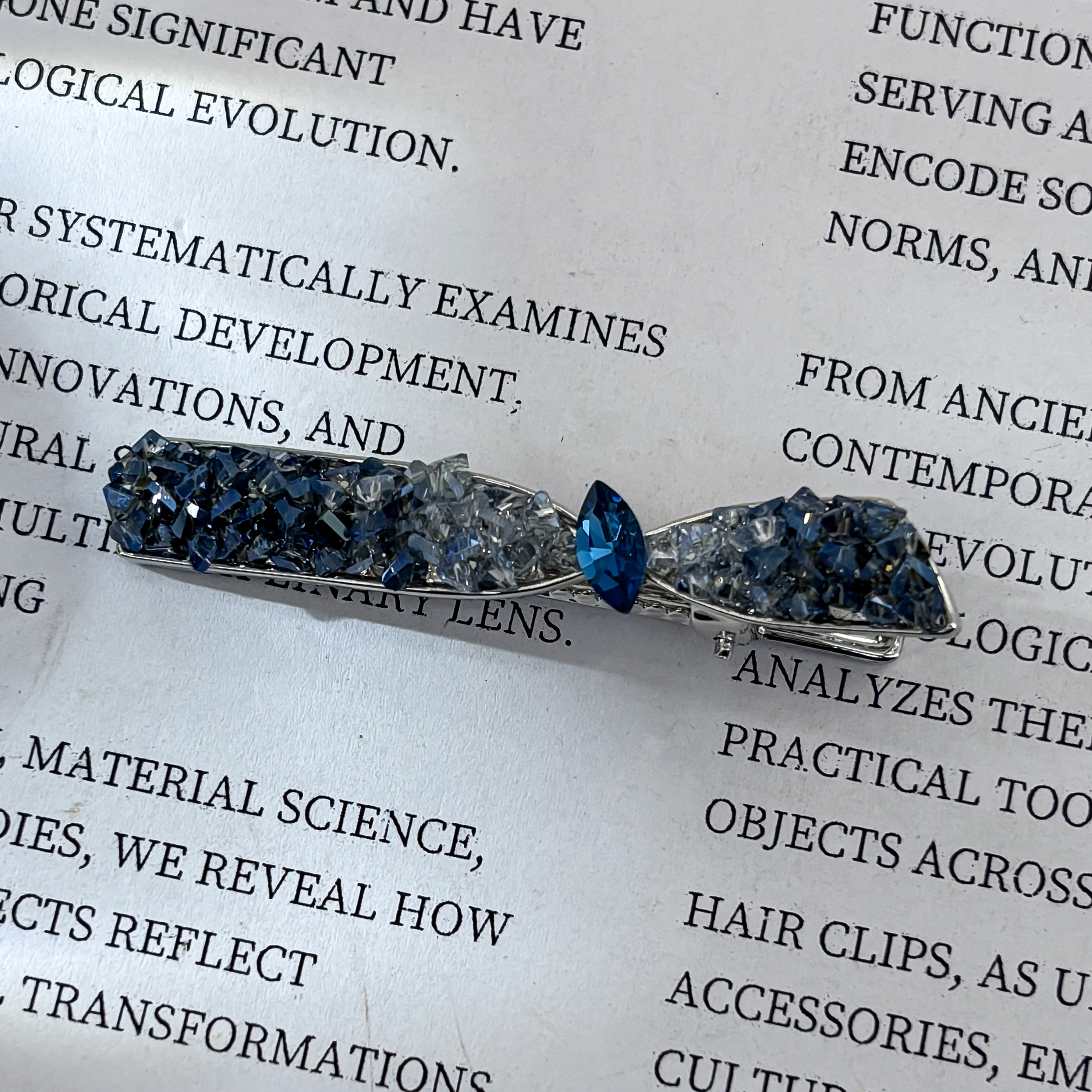 【HP·轻奢】碎冰冰深海蓝压夹 6CM-2019