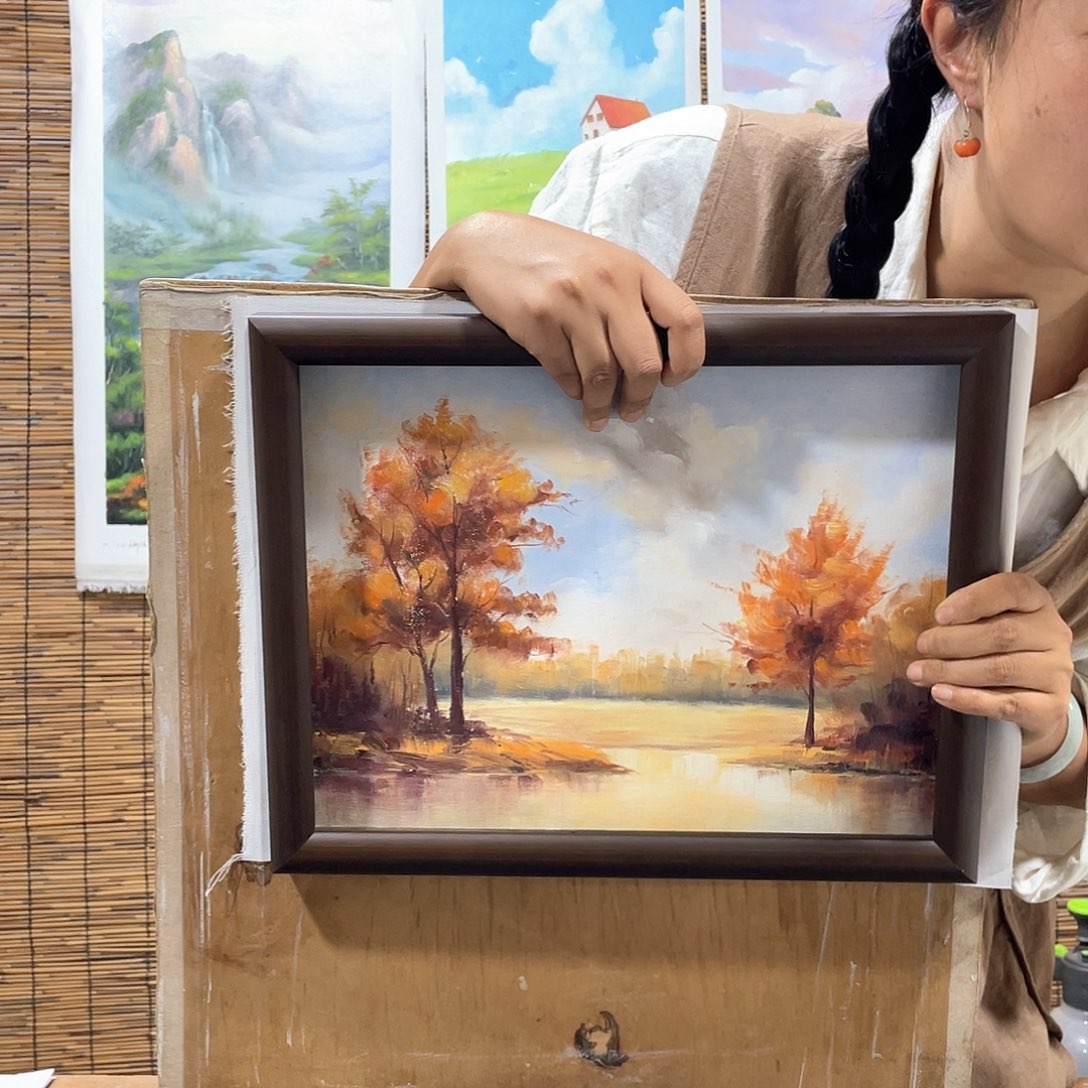 油画行路人画室作品