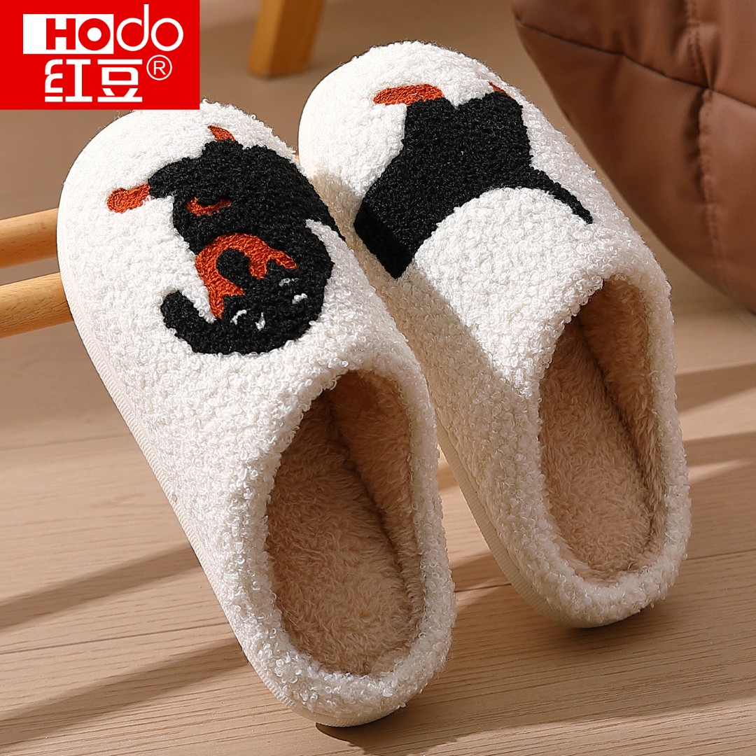 红豆可爱腊肠狗棉拖鞋女款秋冬季2025新款家居防滑静音保暖棉拖鞋