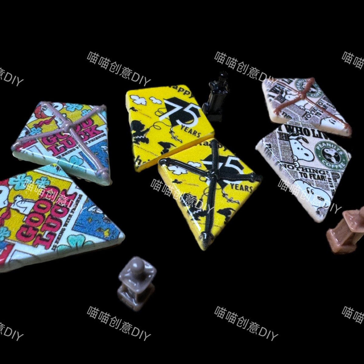 【喵喵定制风筝套装】—DIY手工仿真食玩配件树脂工艺默认微瑕