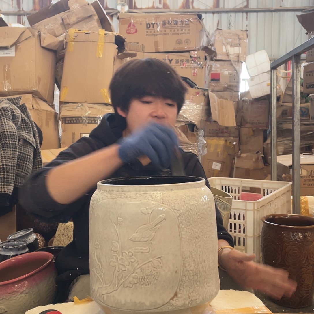 红陶宜兴陶瓷紫砂花盆