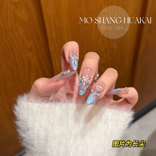  【西域公主】重工锆石拼钻极光猫眼百搭气质2110603纯手工穿戴甲