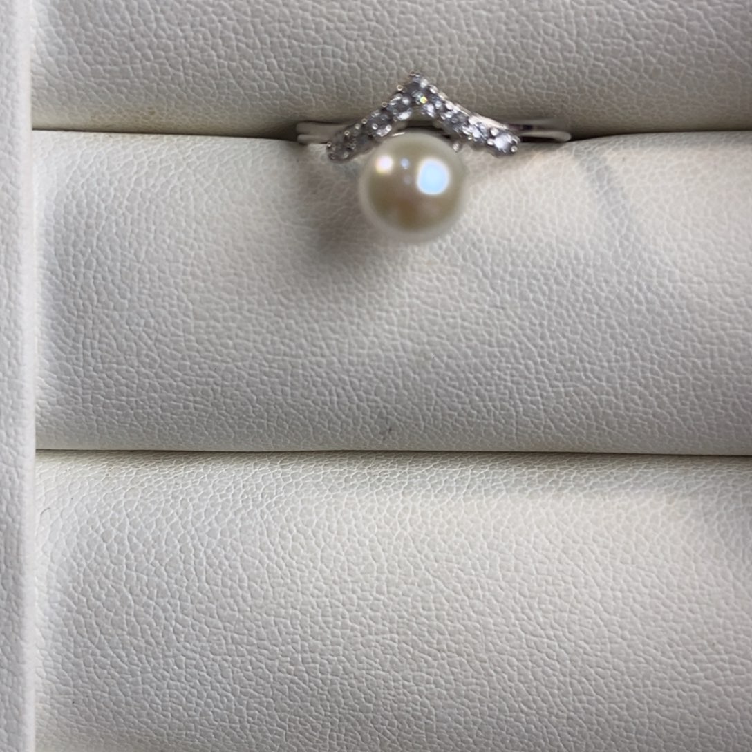 海水珍珠戒指银S925镶嵌