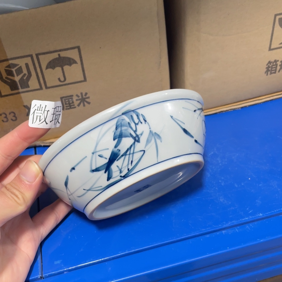 釉下手绘茶具微瑕