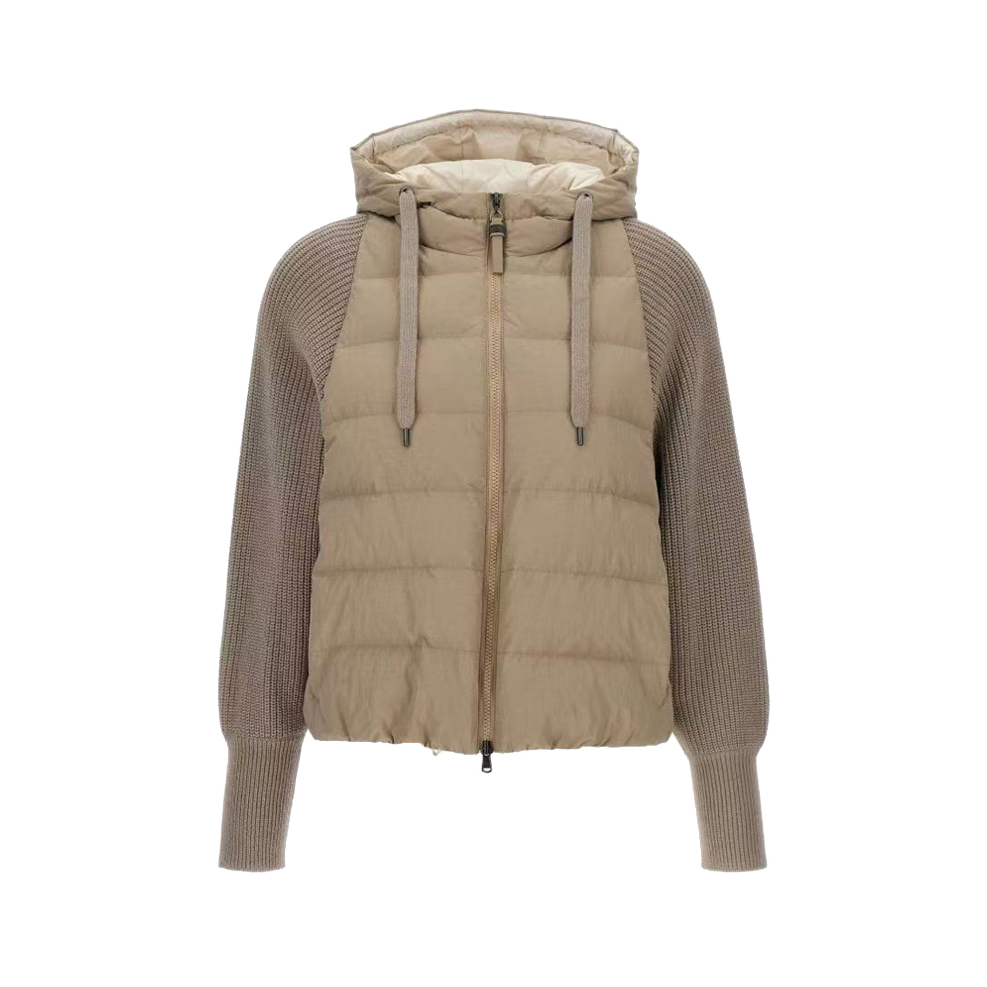 未使用 Brunello Cucinelli/布鲁内洛·库奇内利 拼接连帽羽绒服