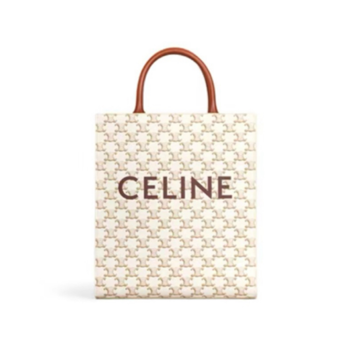 95新 Celine/思琳 白琴谱 大号 老花手提包/JW2999