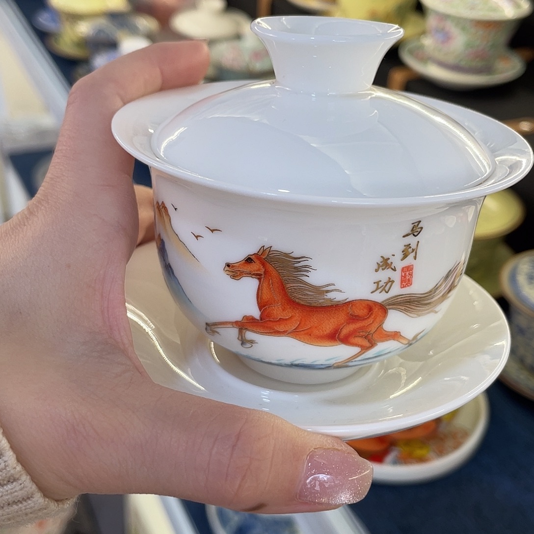 陶景德陶瓷盖碗茶具