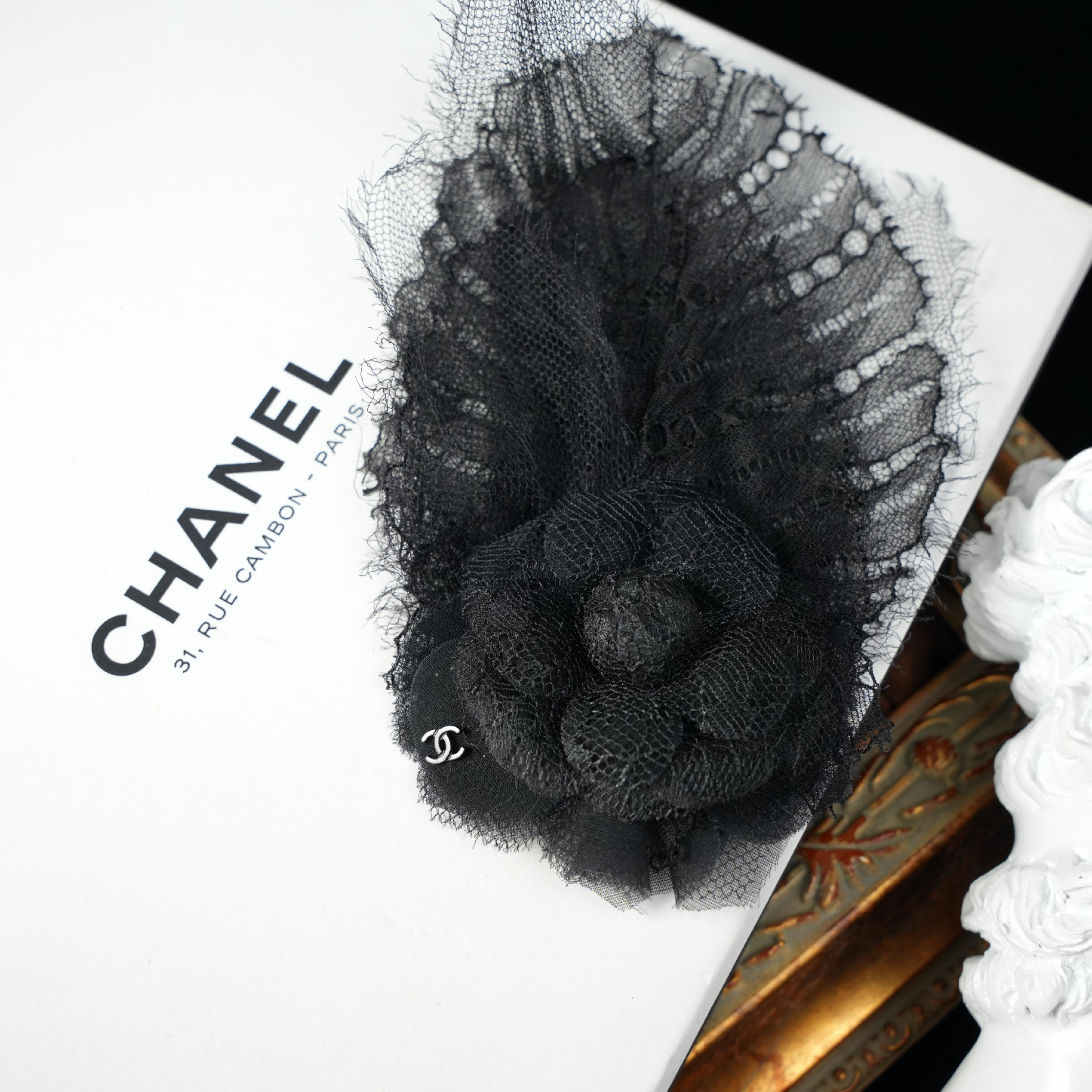 95新 Chanel/香奈儿 柚礼中古/香奈儿山茶花蕾丝胸针LZ506065