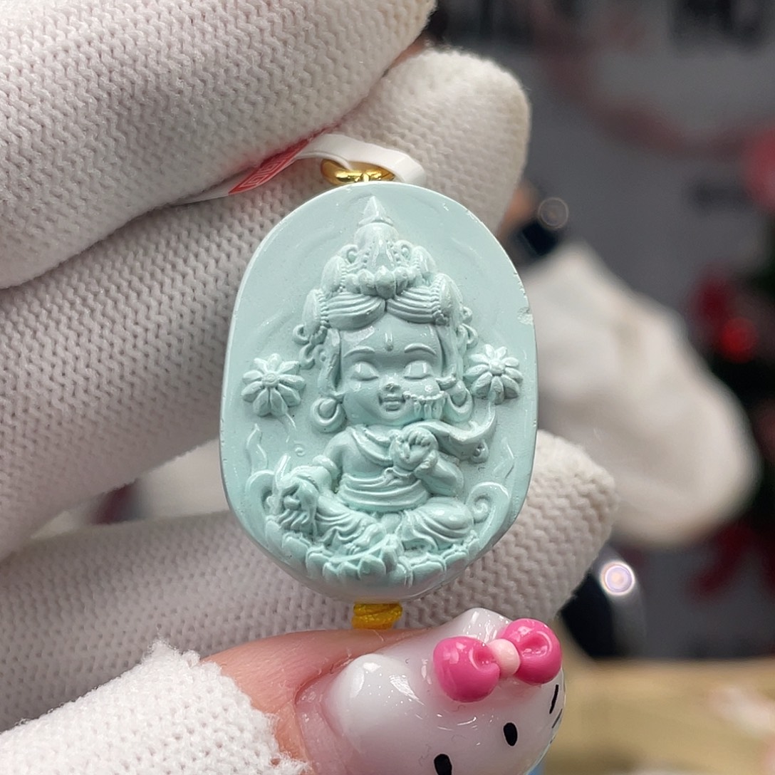 绿松石未镶嵌挂件