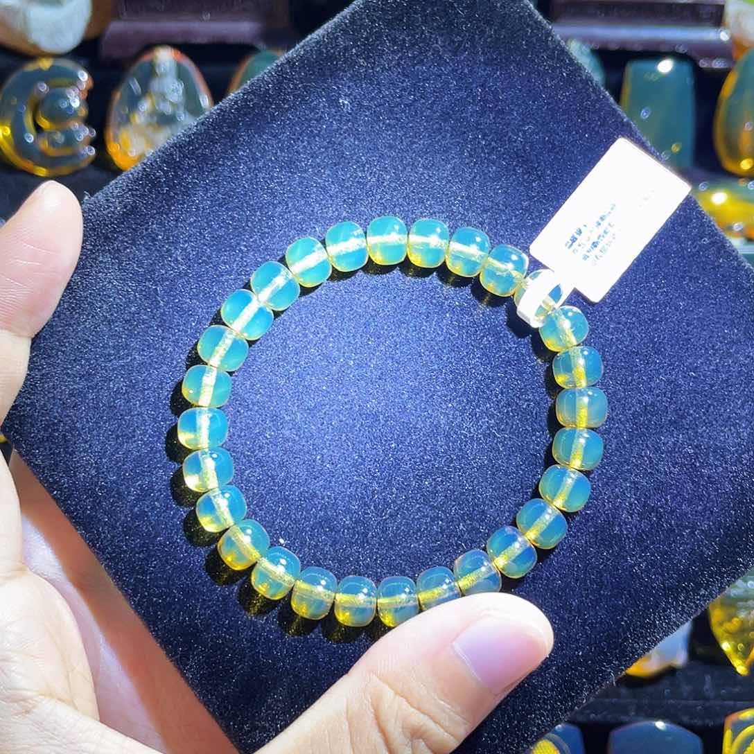 手链琥珀未镶嵌蓝珀老型手串8mm