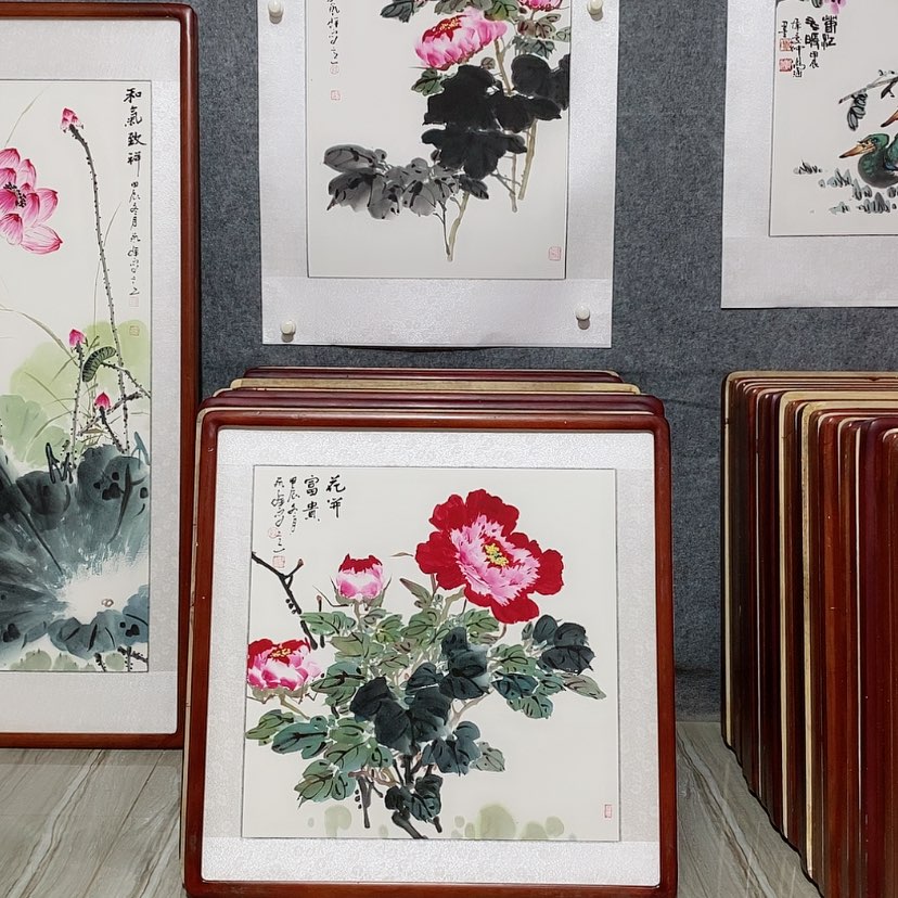 【闪购商品】国画书画作品带框65×65厘米