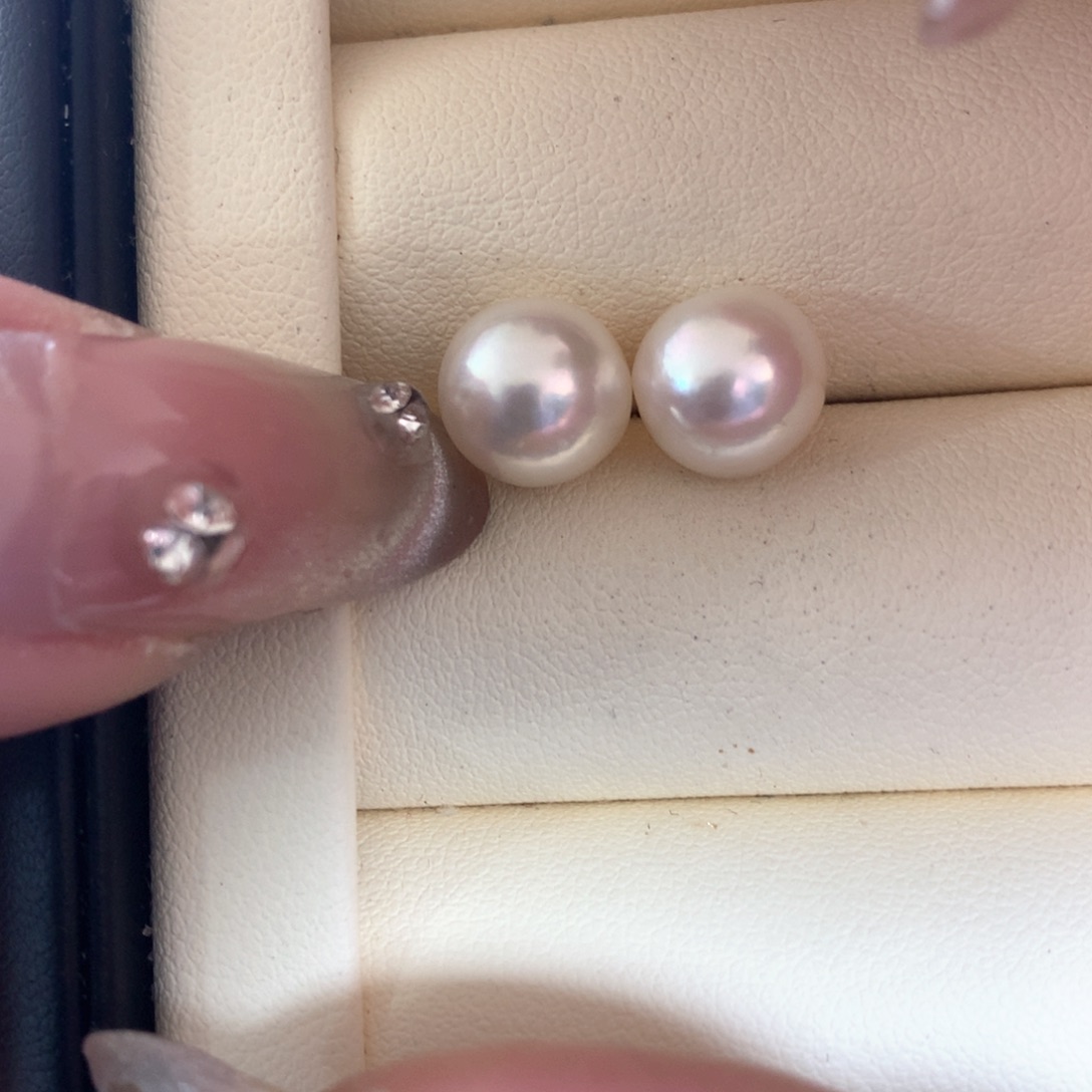 海水珍珠耳饰银S925镶嵌