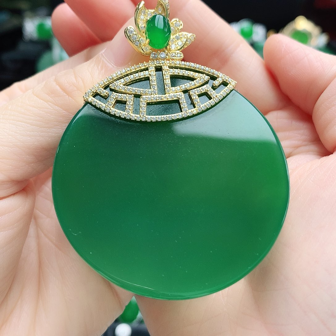 玛瑙/玉髓吊坠银S925镶嵌