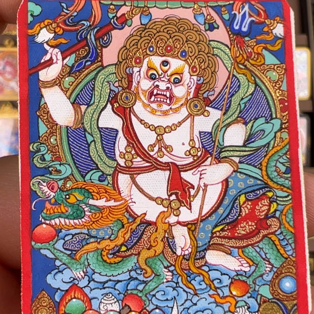 *****吊坠白财神唐卡绘画作品
