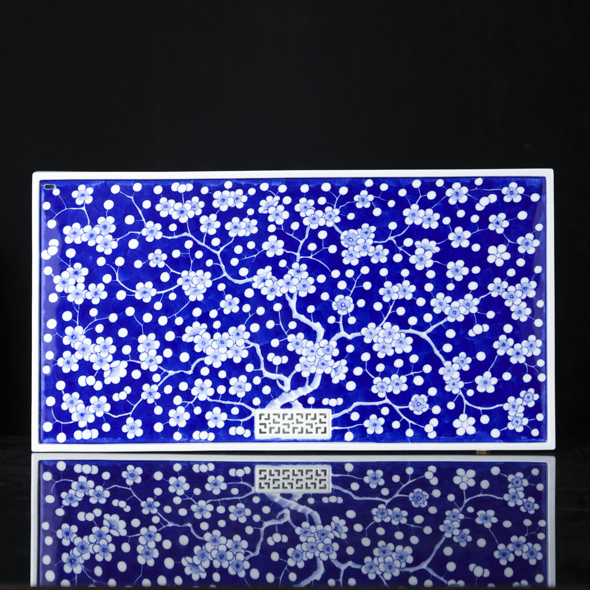 小桥-冰梅干泡双层长方形-手工陶瓷有差异