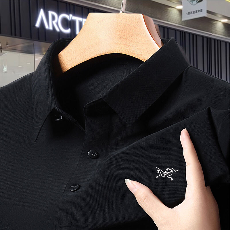 【1折专区】新款鸟家短袖t恤男士刺绣商务休闲翻领冰丝POLO衫上衣