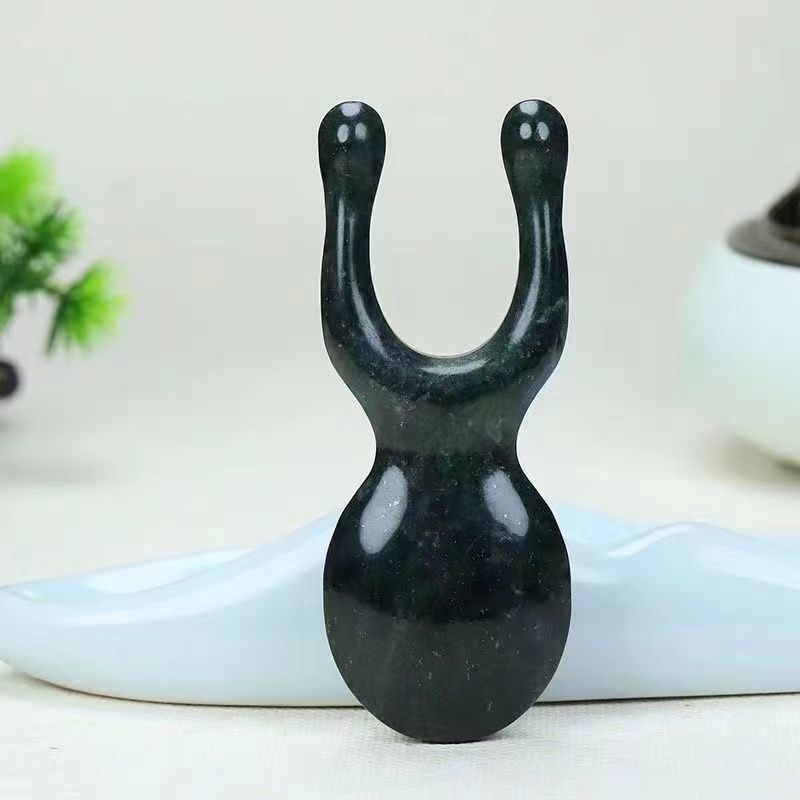 天然药王石按摩梳眼部按摩神器小青蛙刮鼻梁按摩器面部提拉黑眼圈