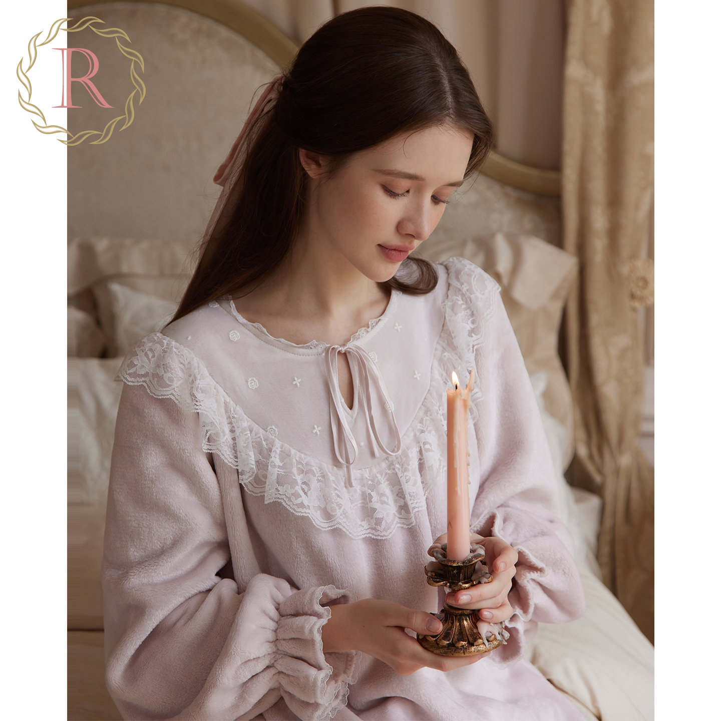 RoseTree珊瑚绒睡衣女秋冬季牛奶绒宫廷公主风法兰绒家居服套装
