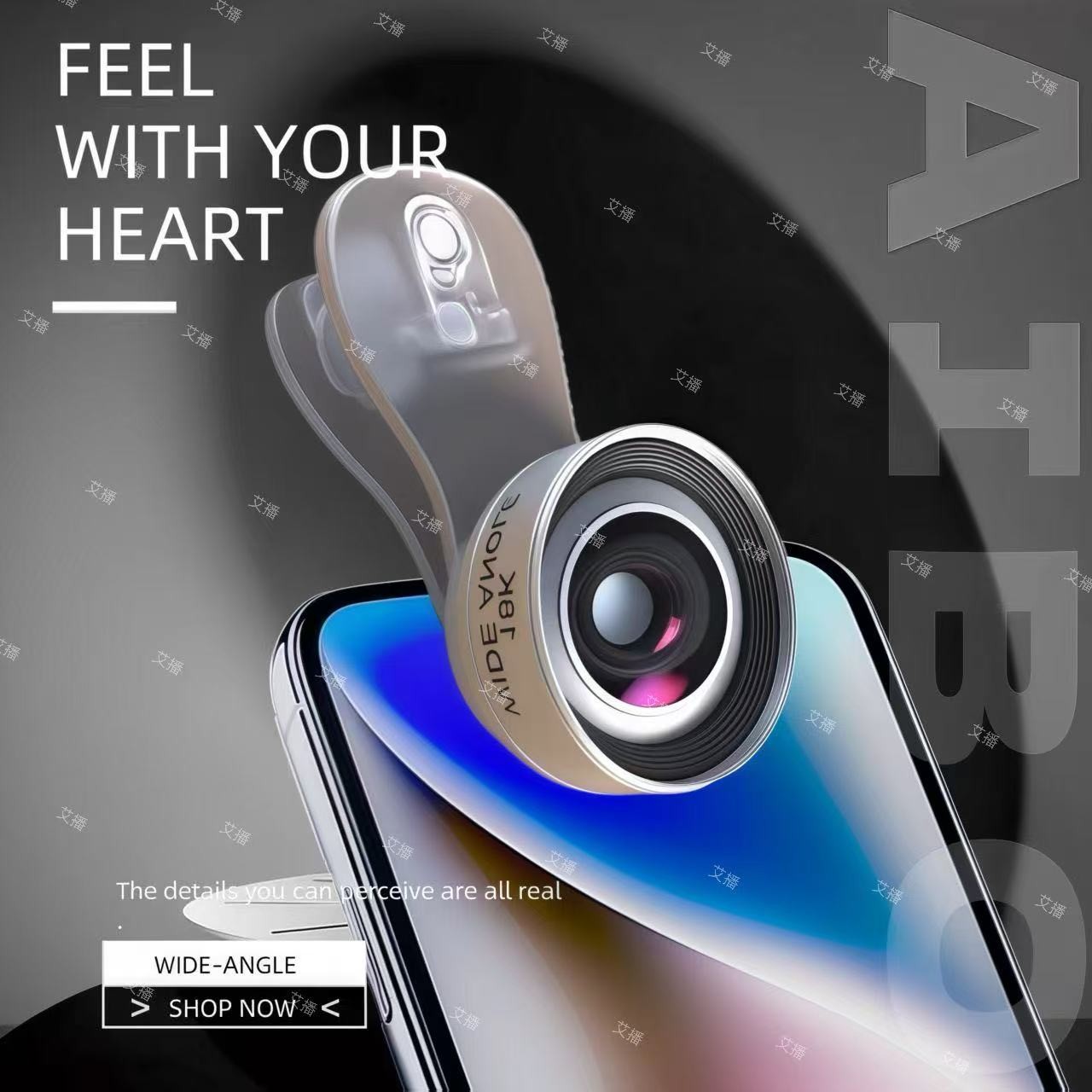 【厂家补贴】18K新款高清无畸变广角镜直播广角自拍对口型高清镜片