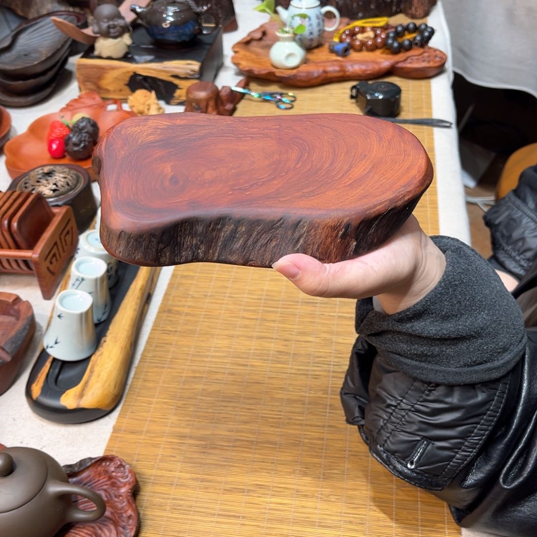 31缅甸花梨木随形壶承