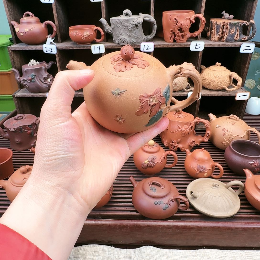 【闪购商品】紫砂茶杯九*牡丹尹亚刚