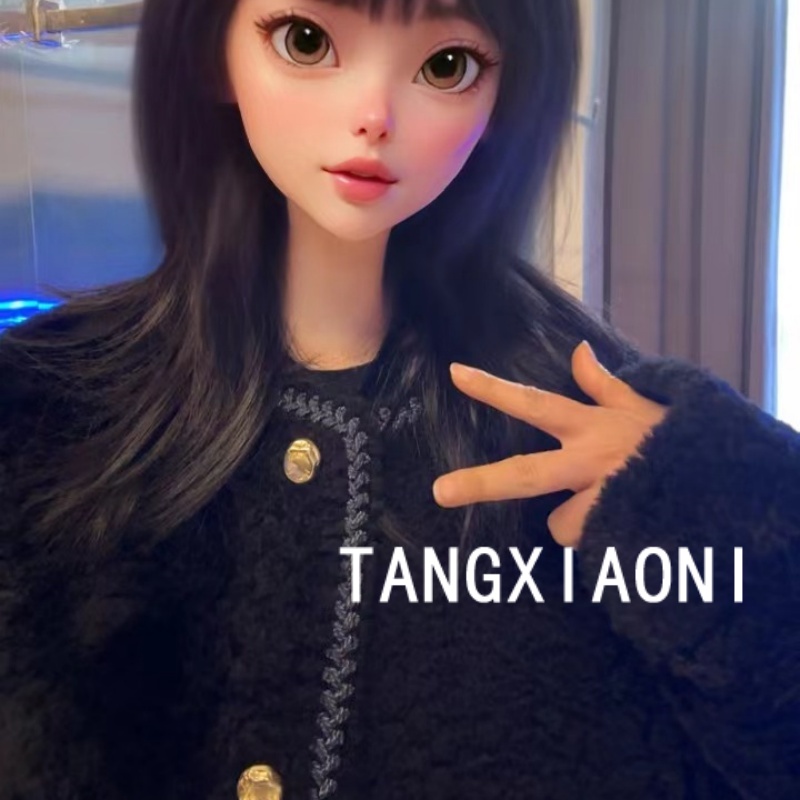 5店 订单出【黑蓝拿铁】草草颗粒慵懒皮一体大外套潮牌女装