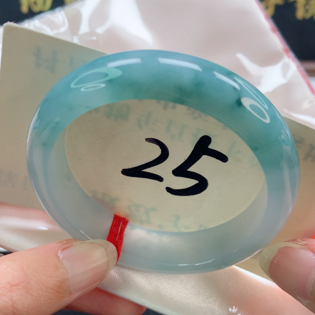 未镶嵌手镯翡翠正圈水润胶飘蓝花