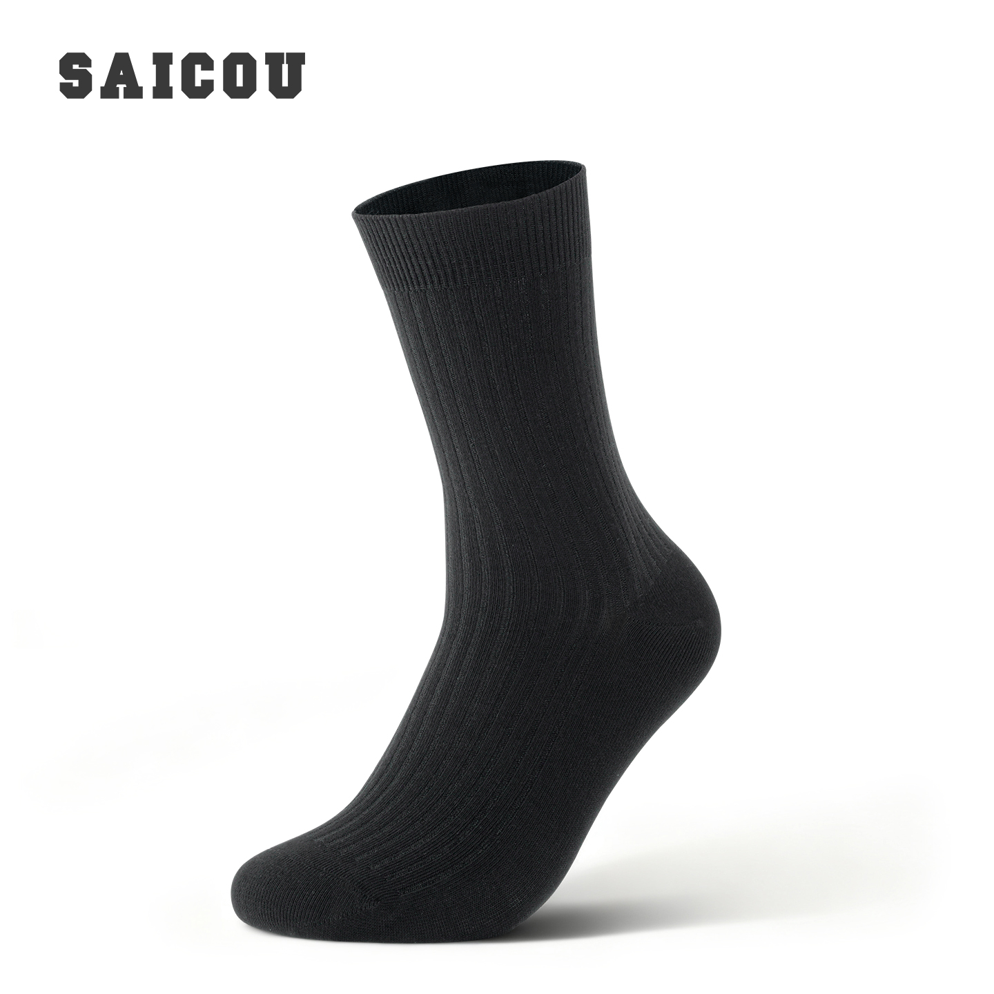 Saicou/赛固精梳棉运动袜子男士中筒袜子户外吸汗四季透气跑步