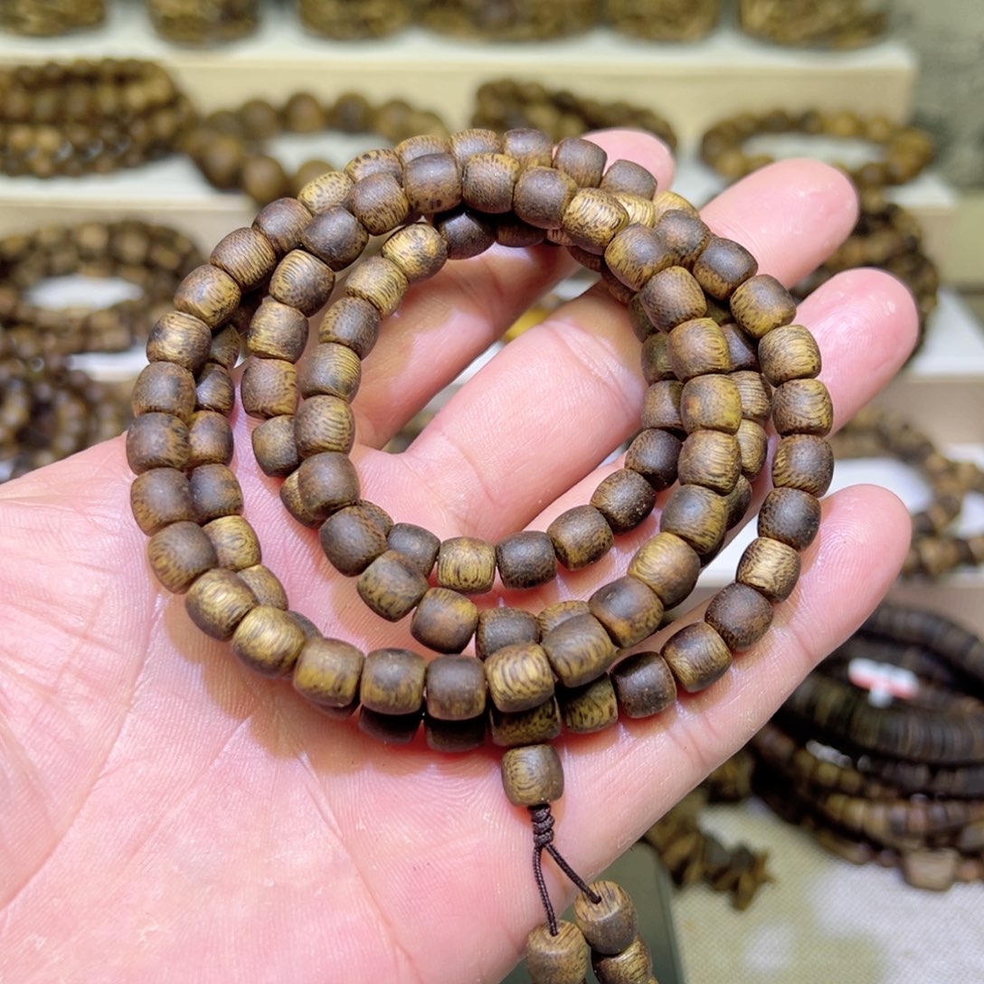 沉香沉香碎屑奇楠沉香7mm鼓珠多圈多样发其一